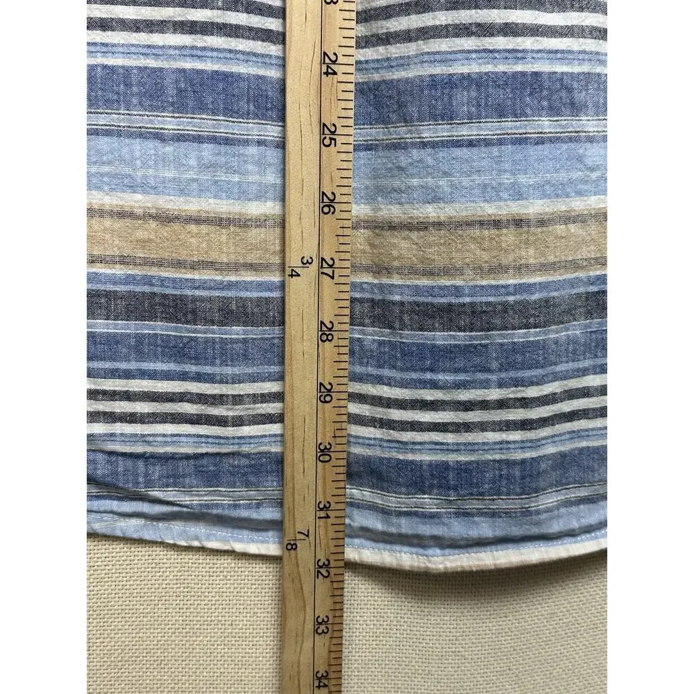 U.S. Polo Assn. Shirt Mens 2XL Blue Button Striped Short Sleeve Collard Spring - Picture 7 of 10